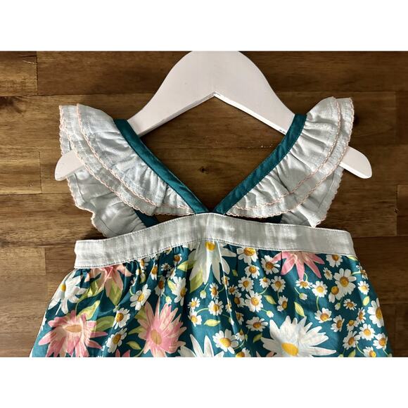 NWT Matilda Jane Dream Chasers Green Blue Happy Florals Sleeveless Tunic Top 6 - Picture 4 of 8